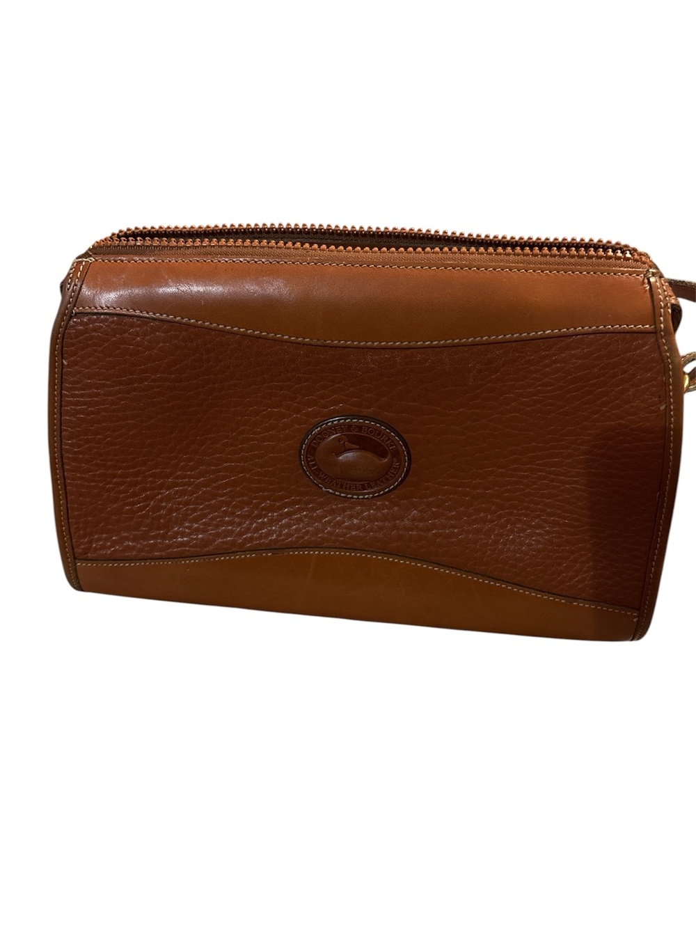 Dooney & Bourke Tan/Brown Leather Crossbody Bag